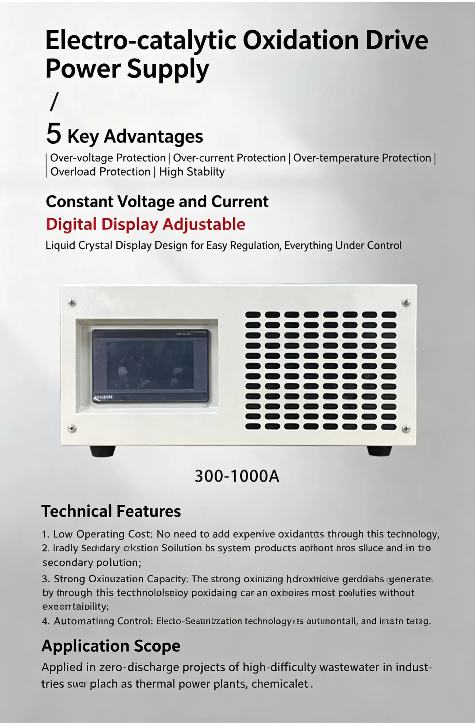 Electro-catalytic Oxidation DrivePower Supply